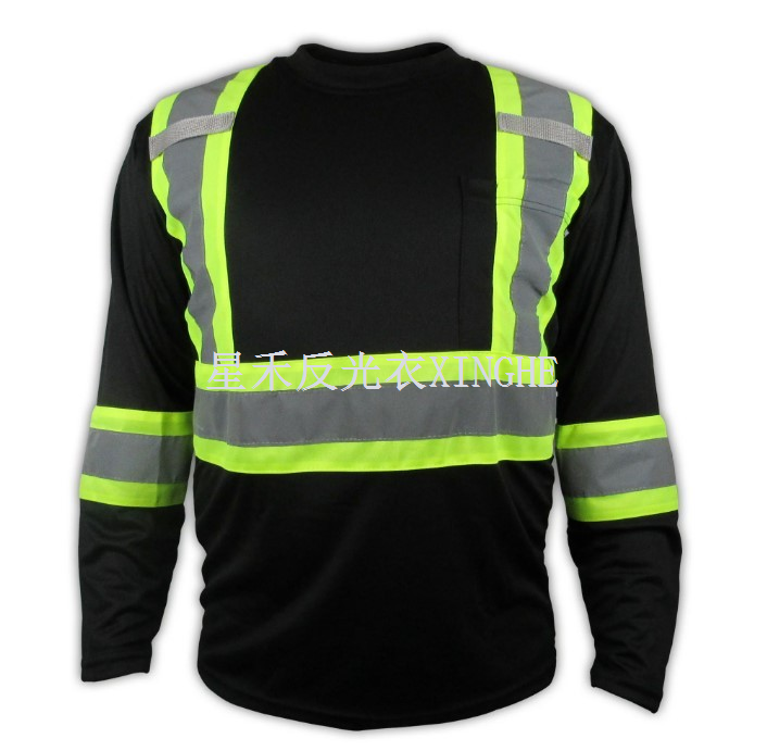 Áo sơ mi an toàn có tầm nhìn cao màu đen