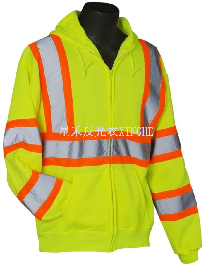 Áo nỉ có mũ Hi Vis sọc tương phản