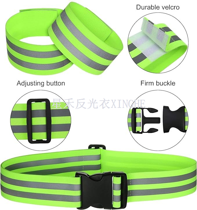 Dây phản quang an toàn Đai PT Đai thắt lưng phản quang cho cánh tay, cổ tay, mắt cá chân, chân Chạy xe đạp đi bộ Marathon